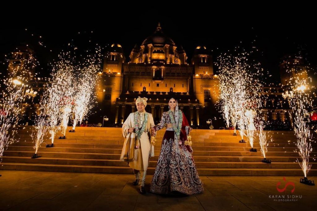 wedding varmala theme fireworks entry