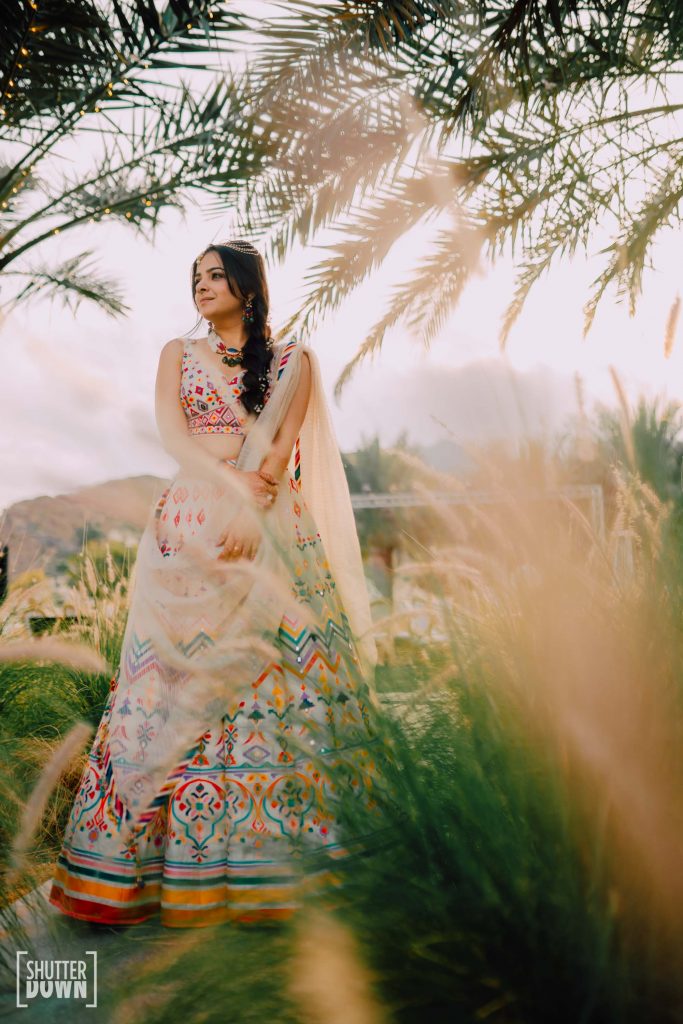 Mrighna's Solo Portrait Picture in her Mehendi Ceremony at the Intercontinental Resort Fujairah