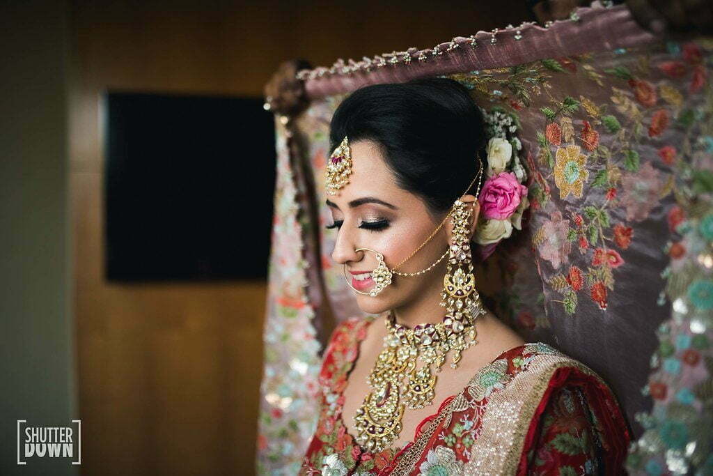 nude pink traditional bridal eye makeup