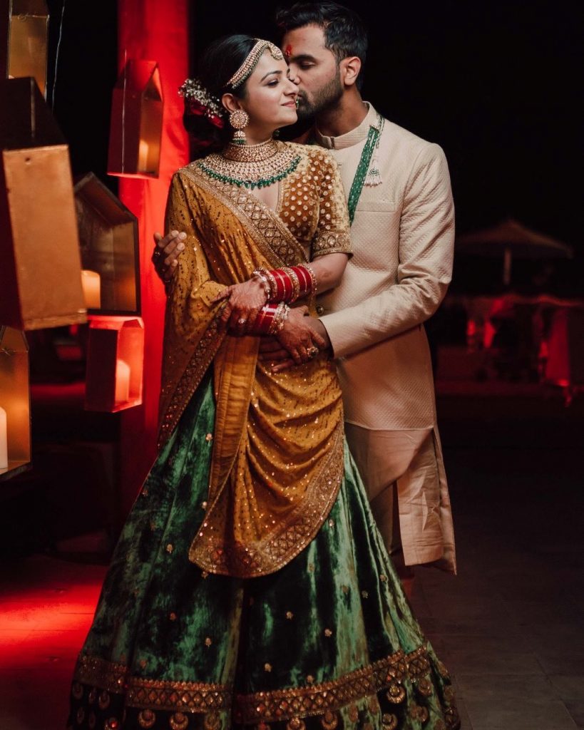 Mrighna & Shallabh's Romantic Couple Portrait Picture at their beach wedding in Dubai