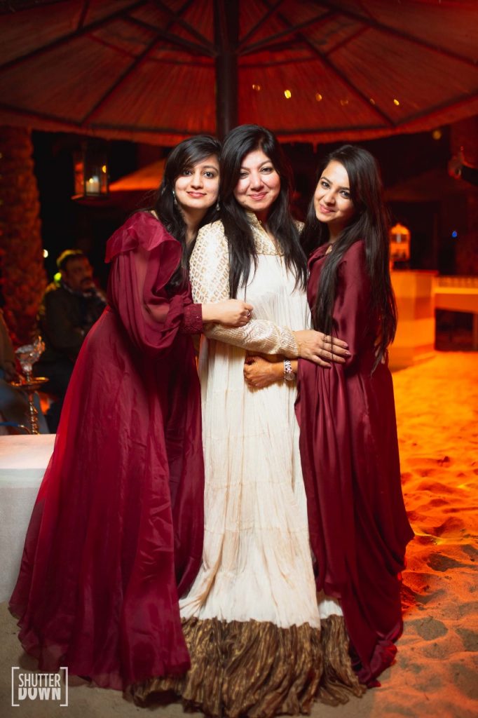 Bride and her bridesmaid portrait for beach welcome dinner to dubai