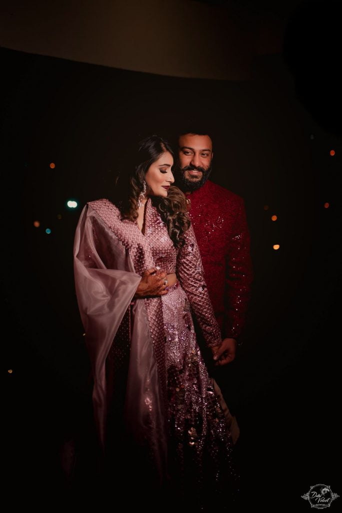 Nikita & Puneet sangeet pink red attire for beach wedding in pattaya