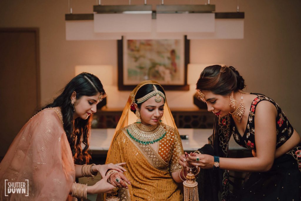 bride getting ready photoshoot for beach wedding in dubai