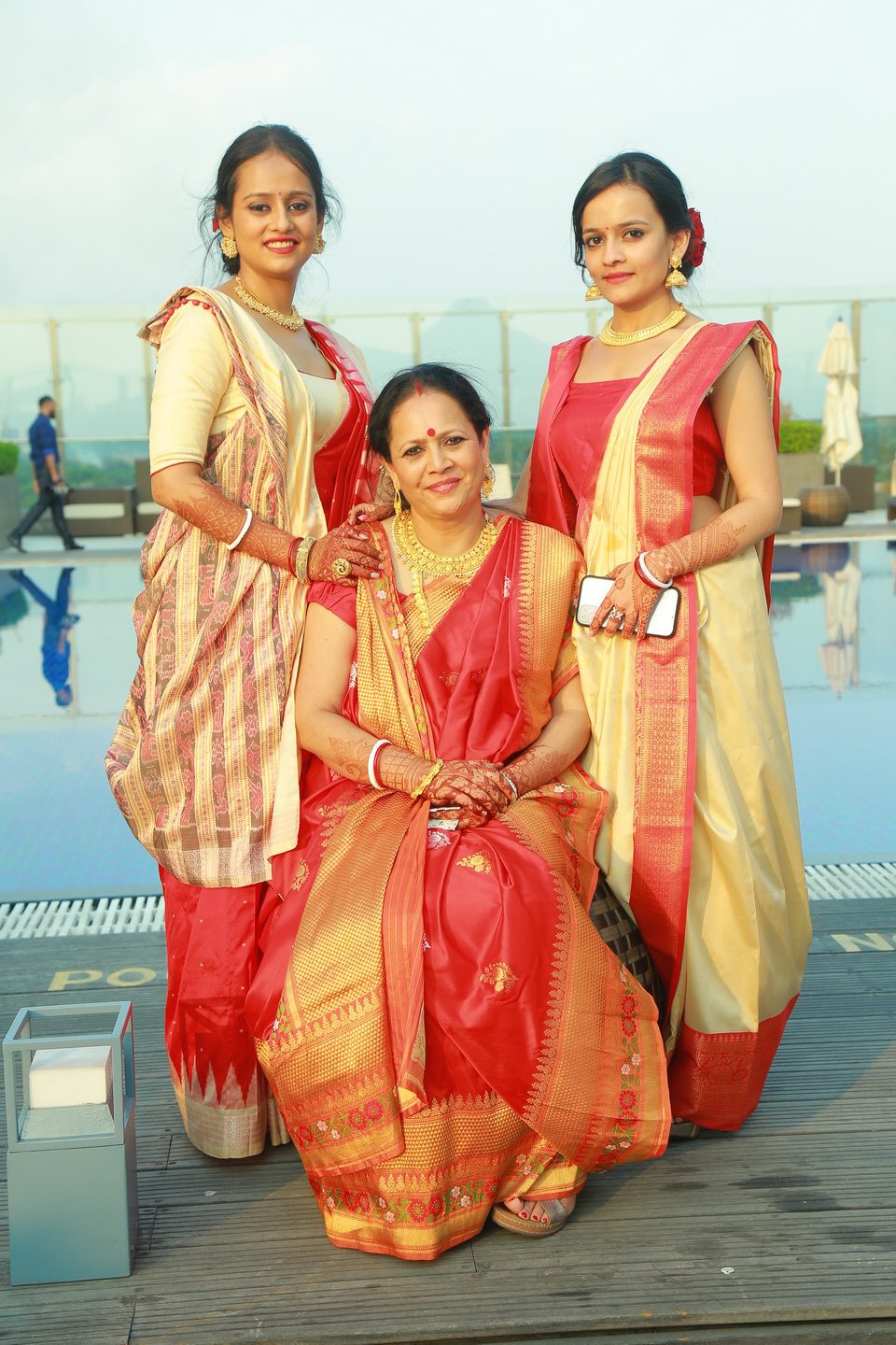 Red Traditional Bengali Women Saree Wedabout 