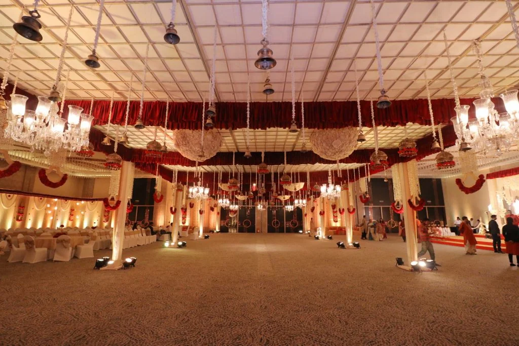 wedding venue with decorations in westin hotel rajarhat