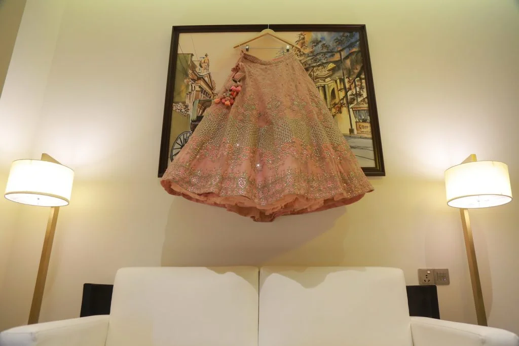 indian bride designer pink lehenga with silver embroidery