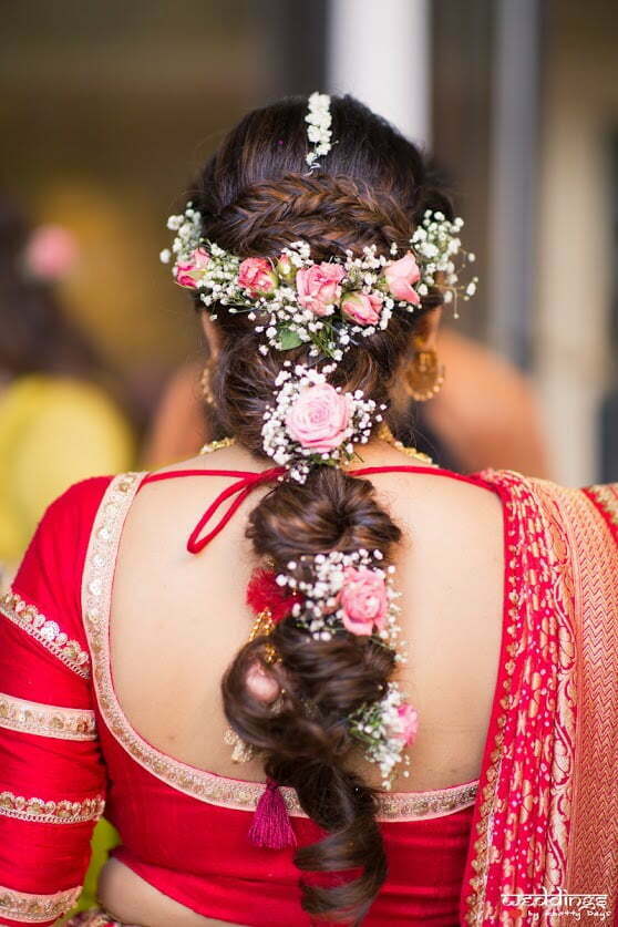 Amazing floral bridal hairstyle for Shalini's Mehendi event at Hua Hin, Thailand