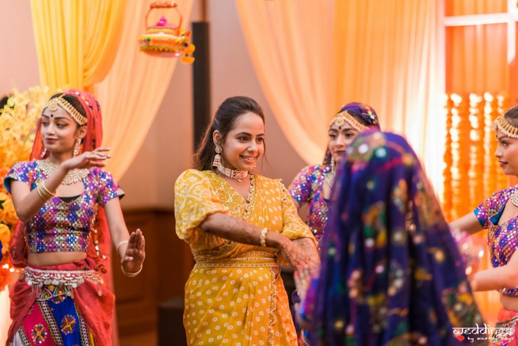 Shalini dancing to the beats of some traditional folk songs for her Mayra event before Dusit Thani Hua Hin Wedding