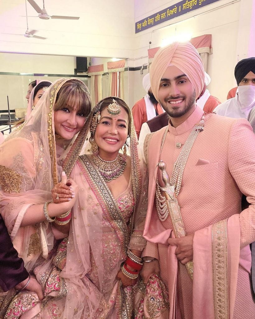 neha kakkar urvashi dholakia and rohanpreet singh in wedding ceremony 