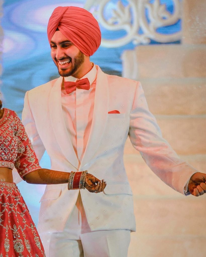 rohanpreet candid in a stunning white tuxedo by TISA Studio