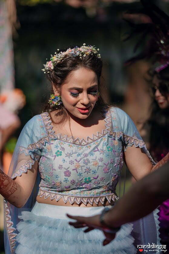 Dancing Candids of Shalini in her beautiful dress piece and flower crown at Dusit Thani Hua Hin Wedding