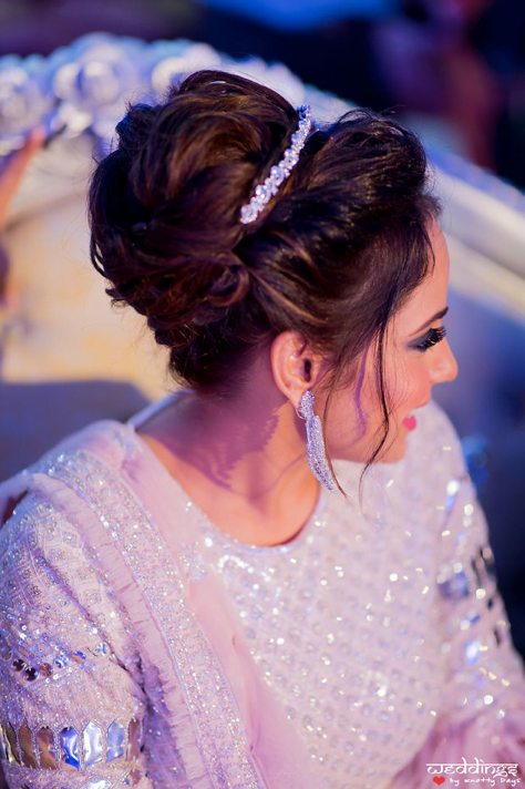 Princess-like bridal hairstyle for Shalini's Sangeet at Dusit Thani Hua Hin, Thailand