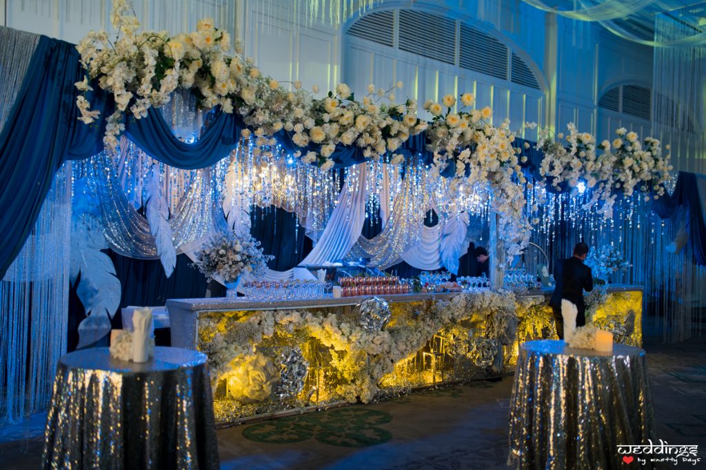 Grand shimmery decor at Shalini & Akhil's sangeet