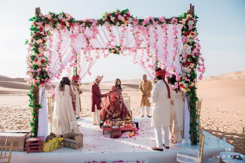 floral mandap design for your desert wedding