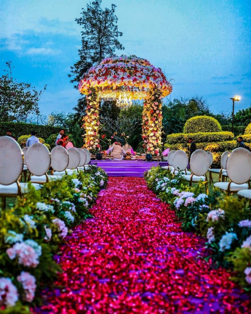 fairytale floral dome ceiling vidhi mandap design