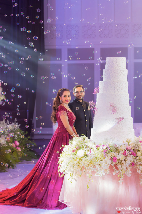 Beautiful Newly Wed Duo posing at their American Style Dusit Thani Hua Hin Wedding Reception in Thailand