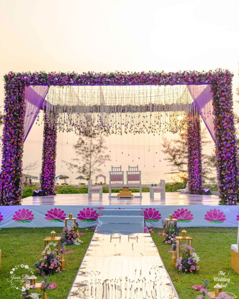 rectangle open ceiling mandap decoration ides