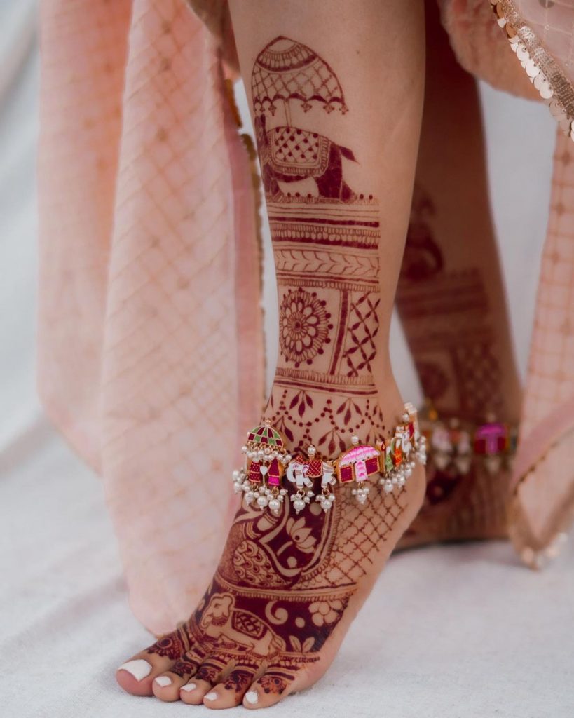 Elephant Motif Marriage Mehendi Design for 2020