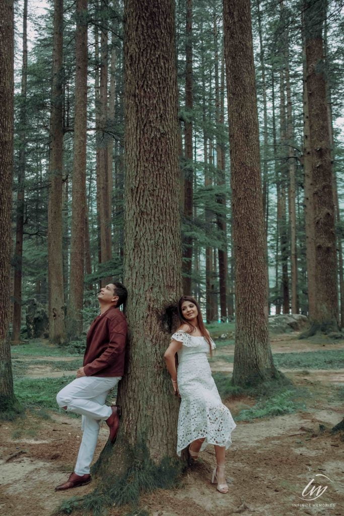 Romantic photoshoot in a forest