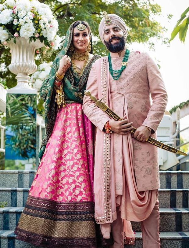 rani pink and green lehenga combination ...