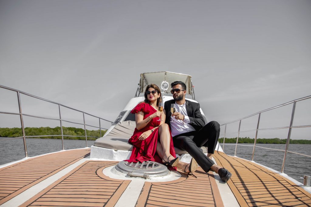 seaside photoshoot on a boat