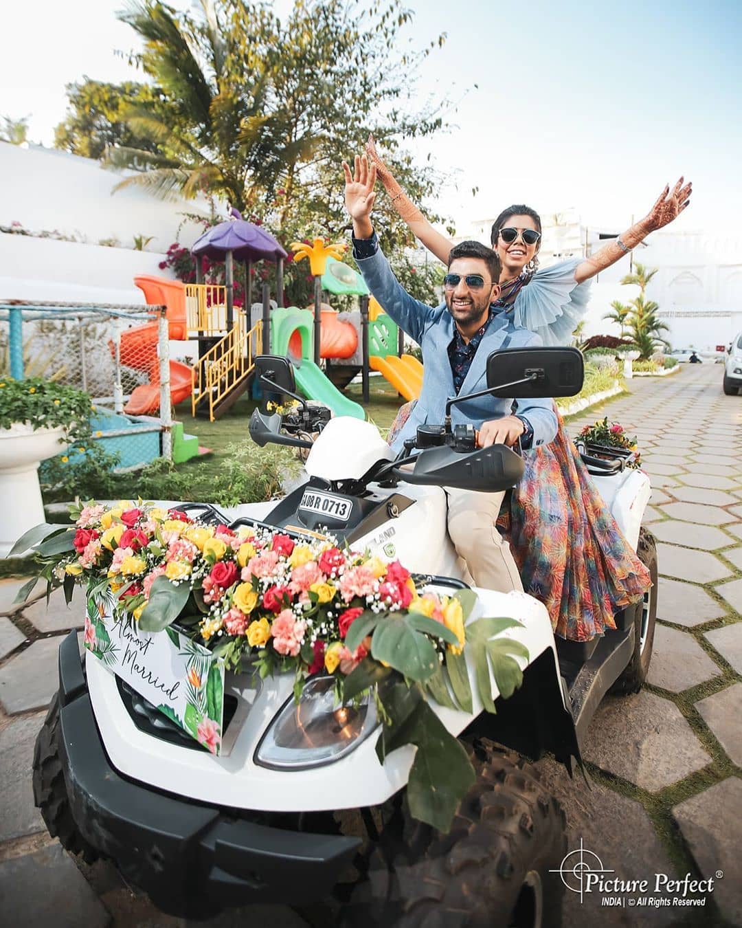 ATV Floral Bike bride and groom entry ideas
