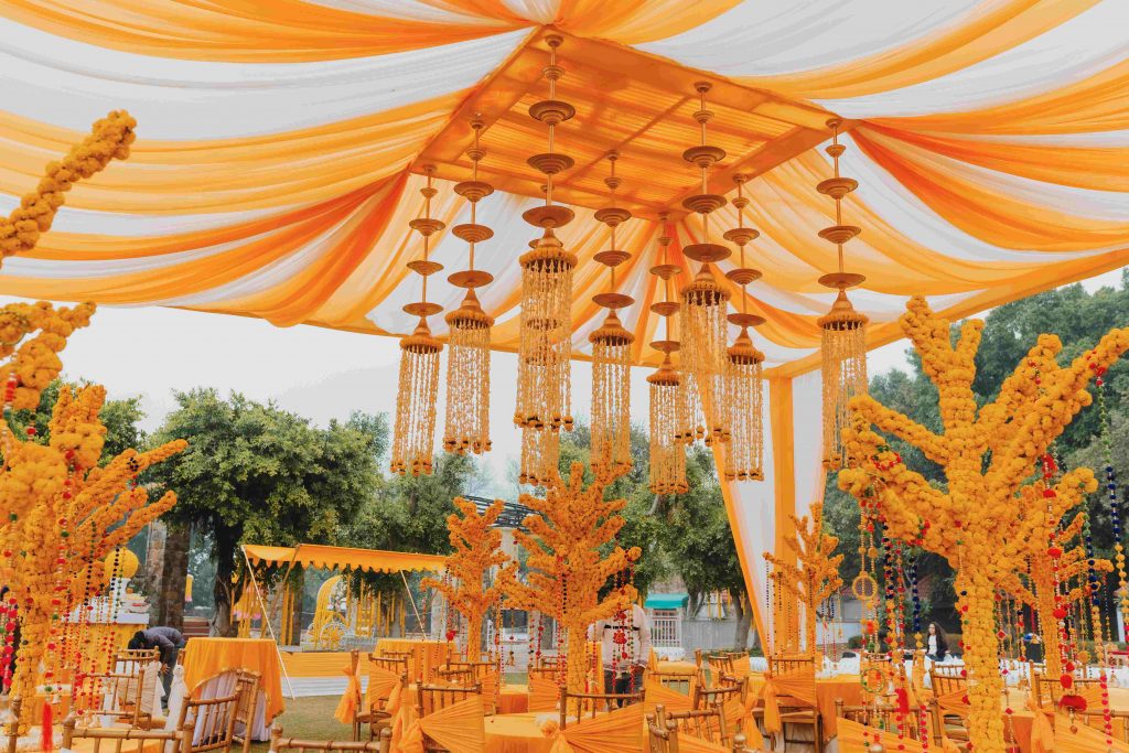 Marigold decor for mehndi