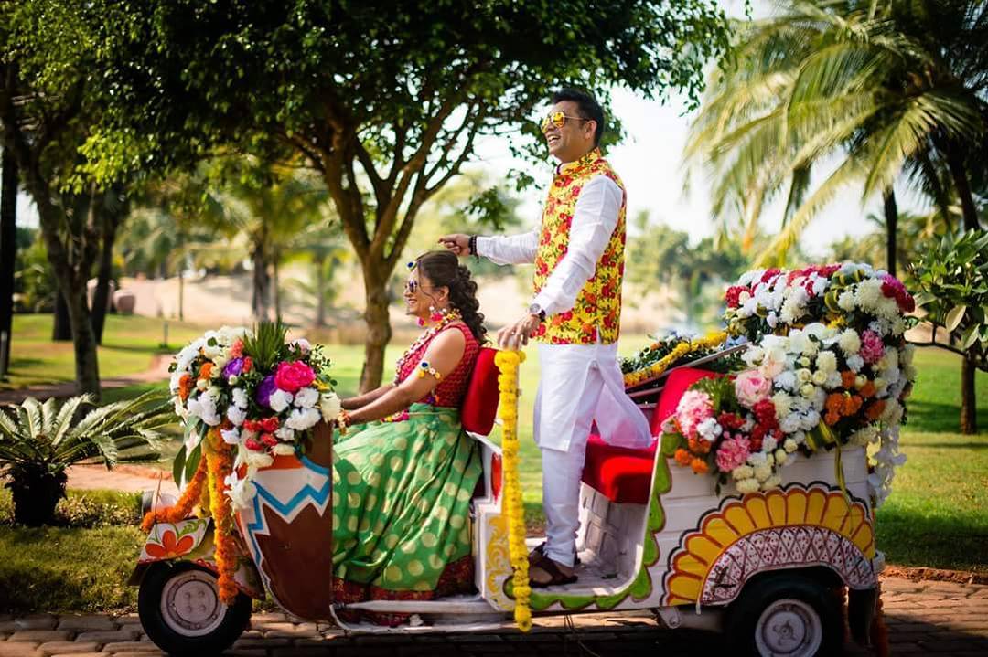 auto rickshaw bride and groom entry ideas