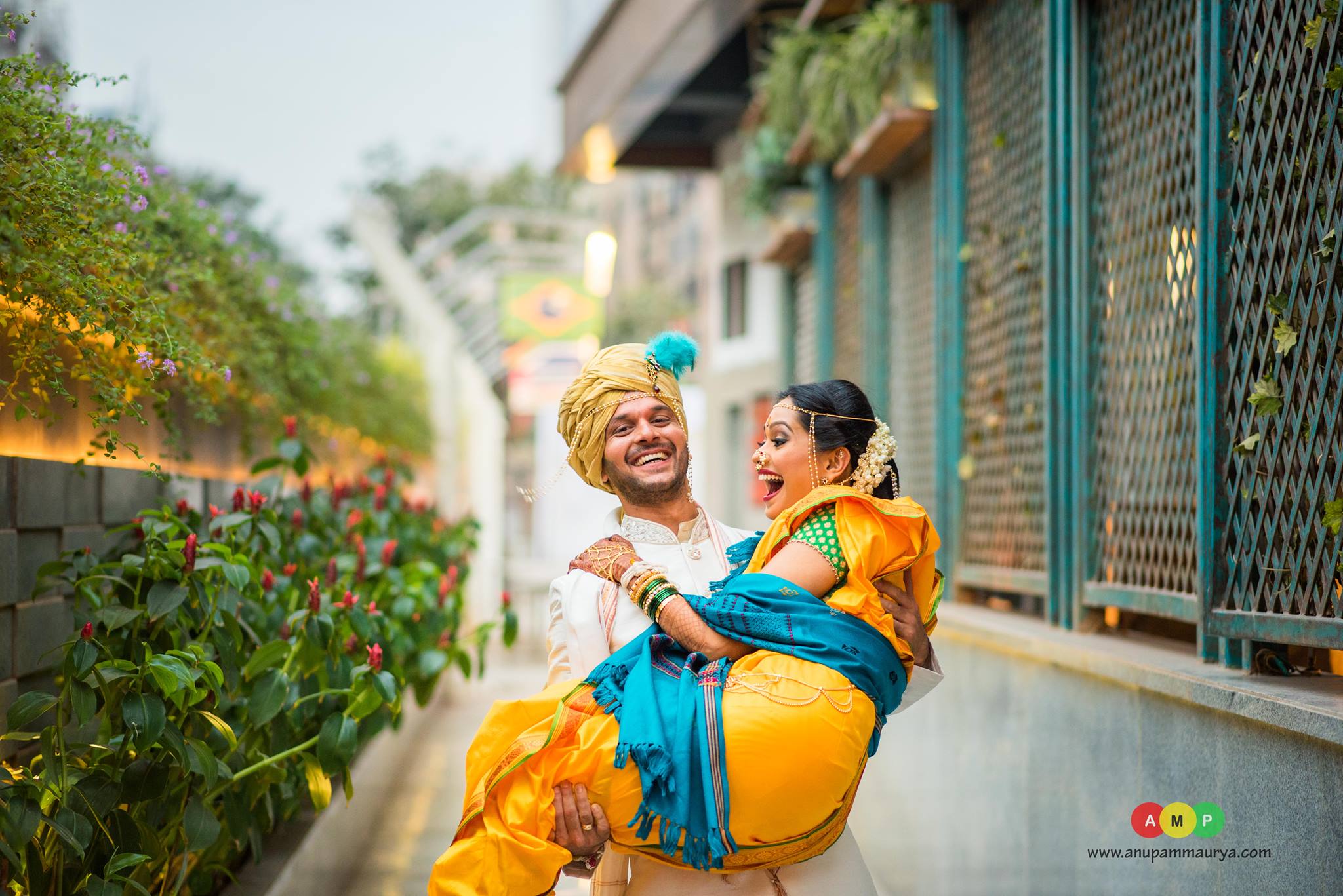 bride carry cute couple wedding photoshoot