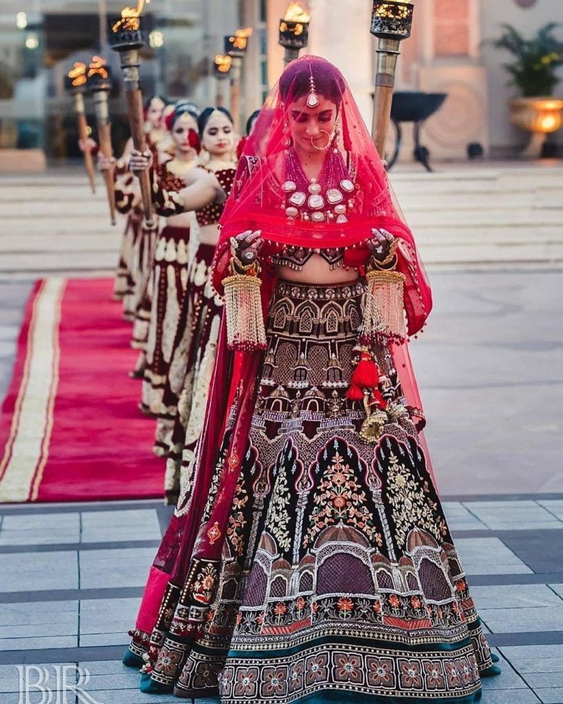 Bridal entry with fire mashaals