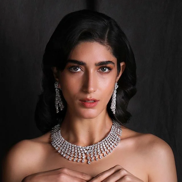 beautiful diamond necklace set as your indian bridal jewelry