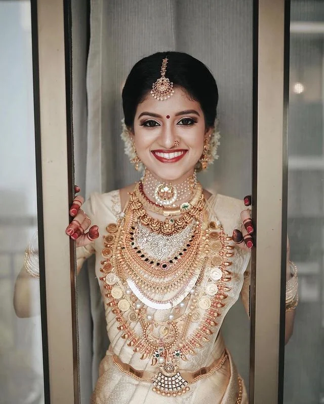 layered gold indian bridal jewelry for south indian brides