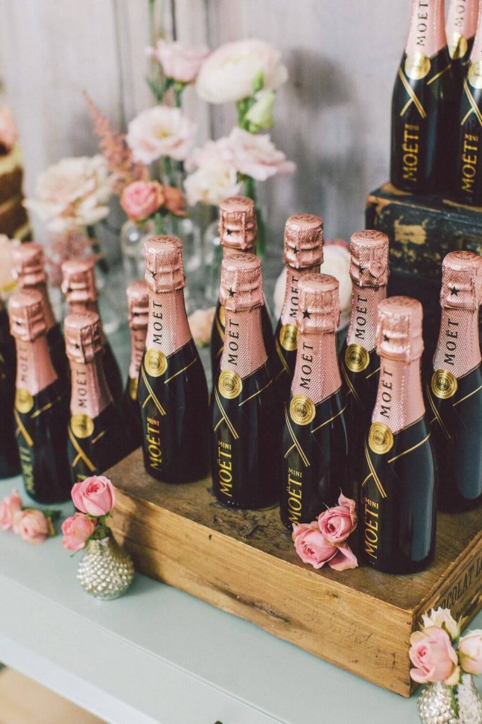 mini champagne bottles wedding favors