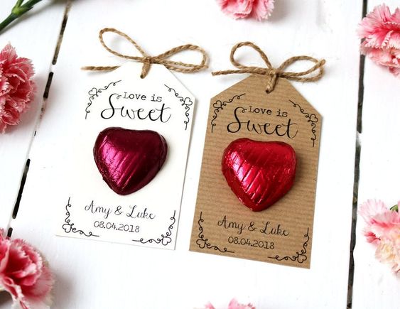 Love is Sweet Chocolate Heart Wedding Favor