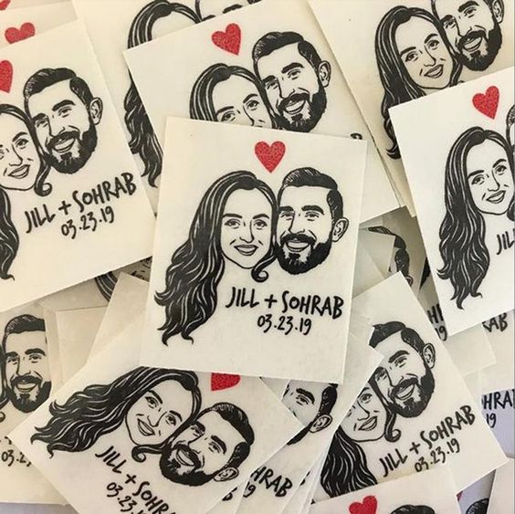 personalized wedding tattoo favors