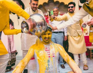  Bookmark These 40+ Fun & Candid Haldi Photoshoot Poses for Bride, Groom, Friends & Family