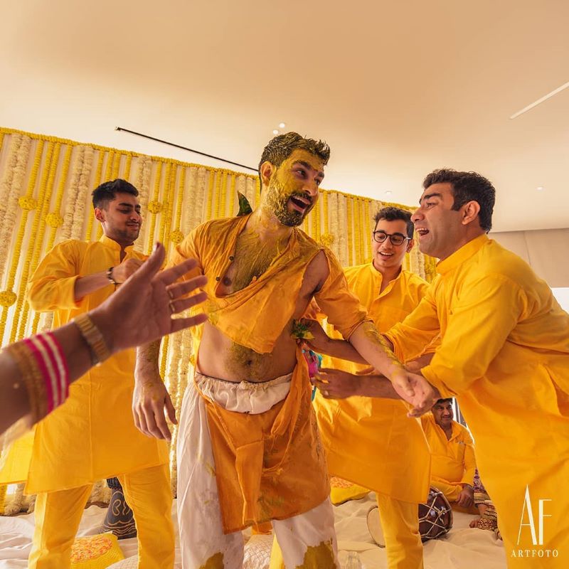 Haldi photoshoot poses for groom funny and candid 