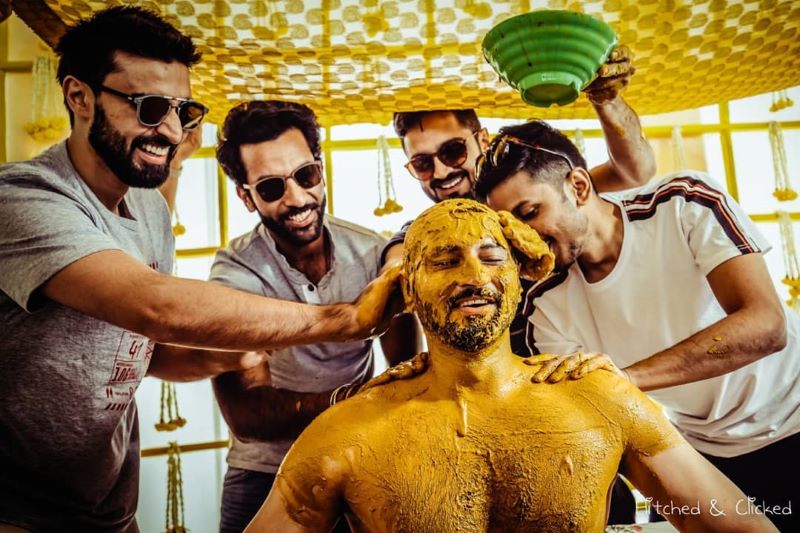 Haldi photoshoot poses for groom photography