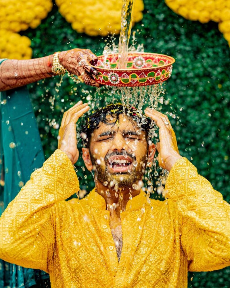 Haldi photoshoot poses for groom solo