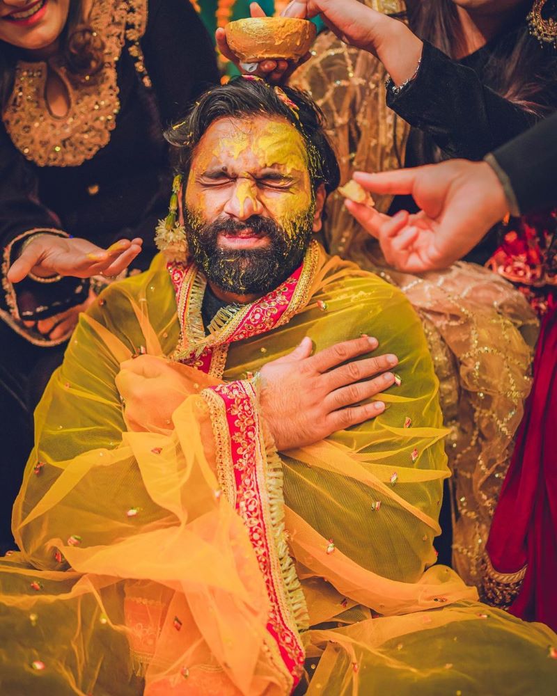Haldi photoshoot poses for solo groom