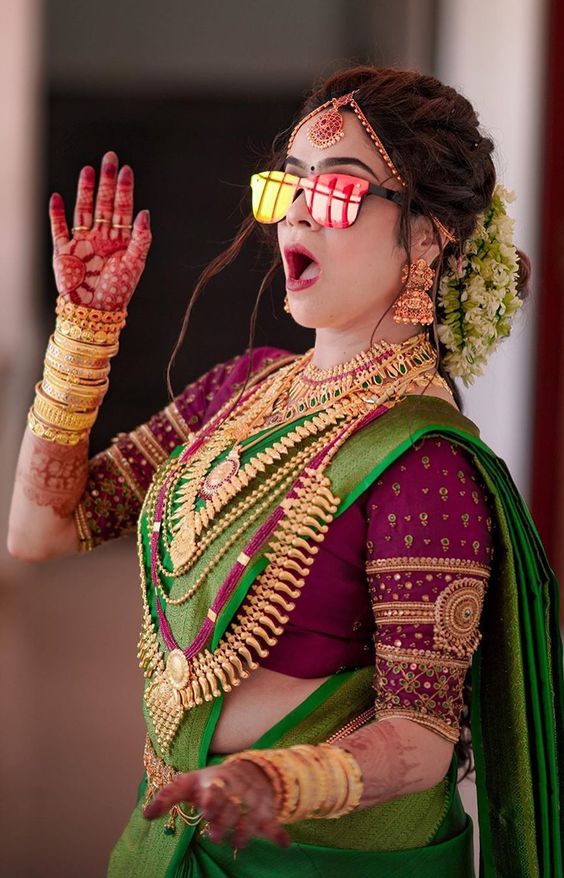 bridal photo and bridal photoshoot poses South Indian 