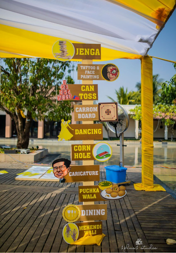 haldi mehndi sign board