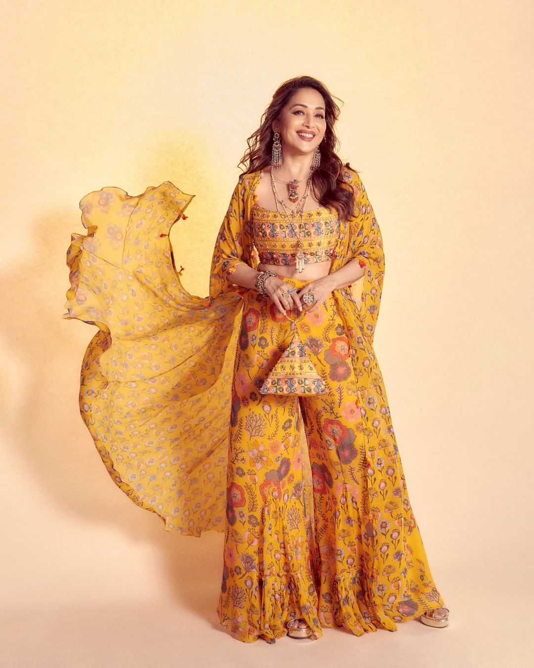 designer indo western palazzo suit haldi dress for bride