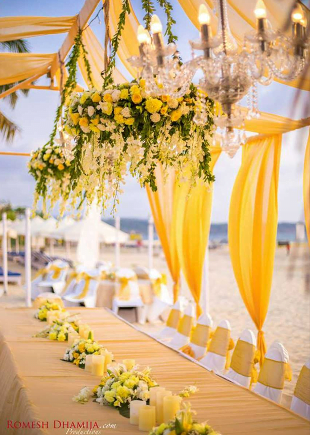 outdoor table haldi ceremony decoration