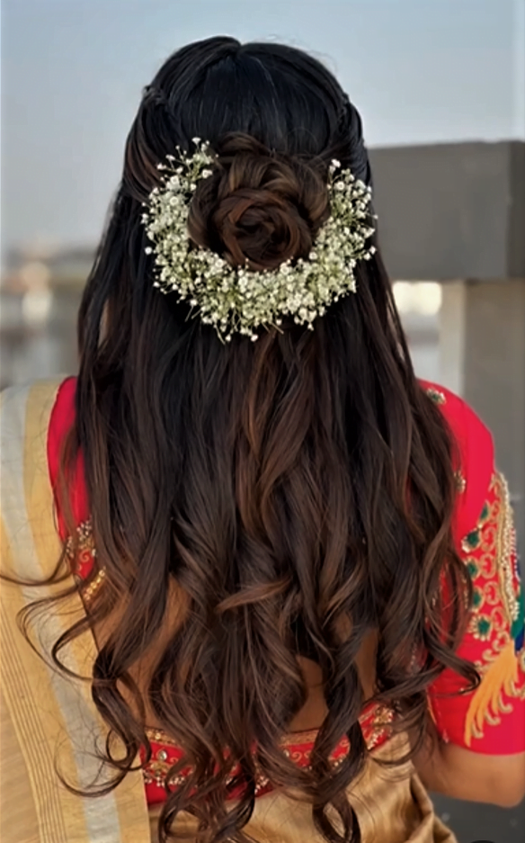 Party Hairstyles with Saree | Hairstyles with Saree for Party | Indian  Hairstyles for Saree | Hairstyles for Half Saree | Saree Hairstyles for  Short Hair | Simple Hairstyles with Saree |