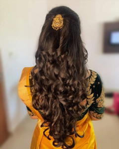 thin-hair-long-hair-reception-hairstyles-for-saree | WedAbout thin-hair-long-hair-reception-hairstyles-for-saree | WedAbout