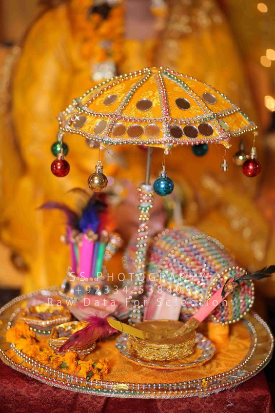 wedding haldi plate thali tray decoration