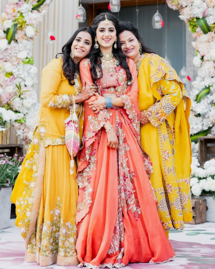 Haldi photoshoot poses with friends and family