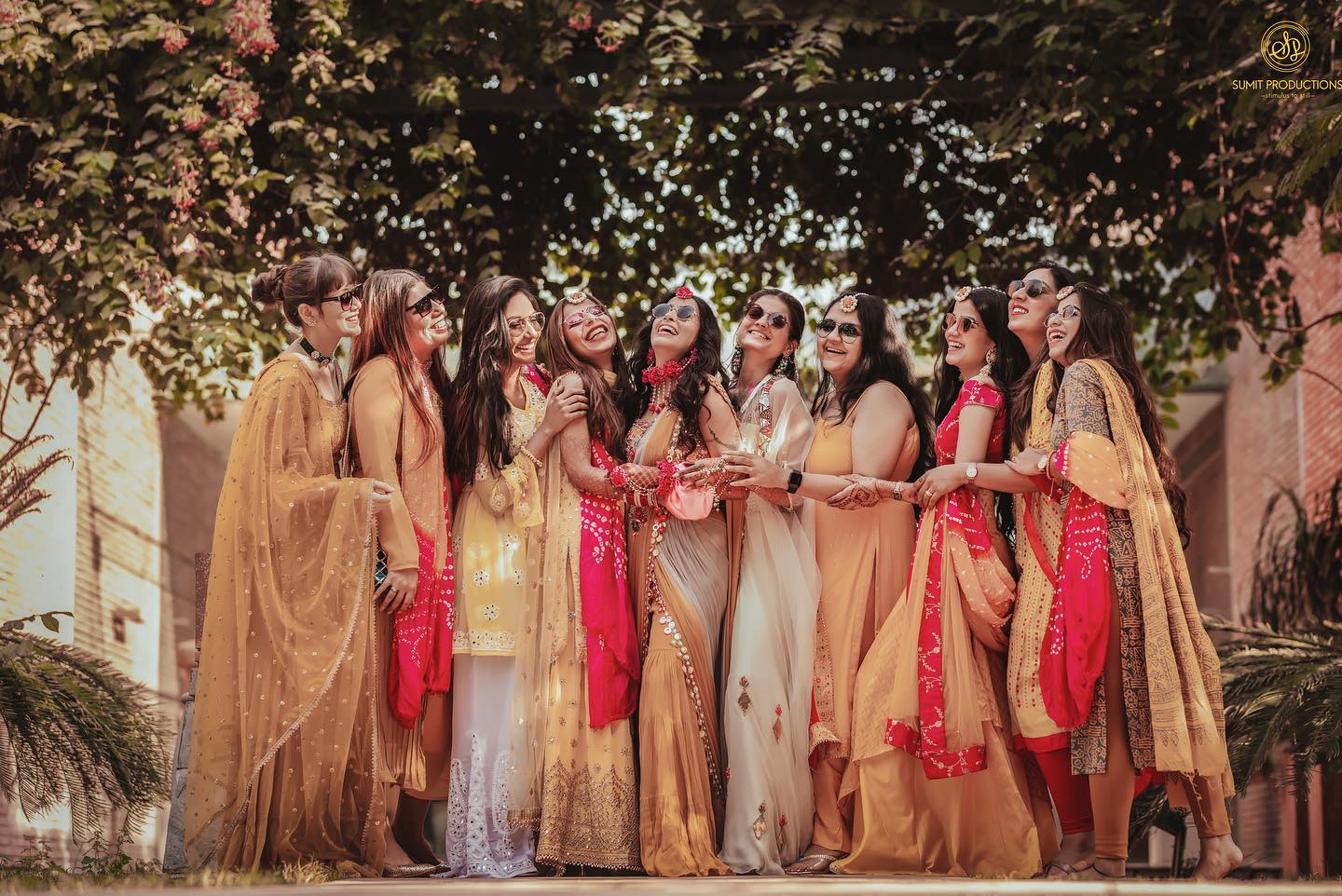 Haldi photoshoot poses with sister - haldi photoshoot ideas with sisters & bridemaids