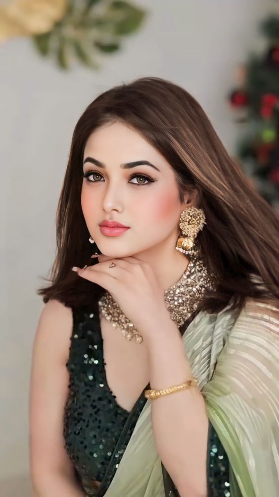 natural light simple engagement makeup for Pakistani bride- best engagement makeup look in saree Pakistani